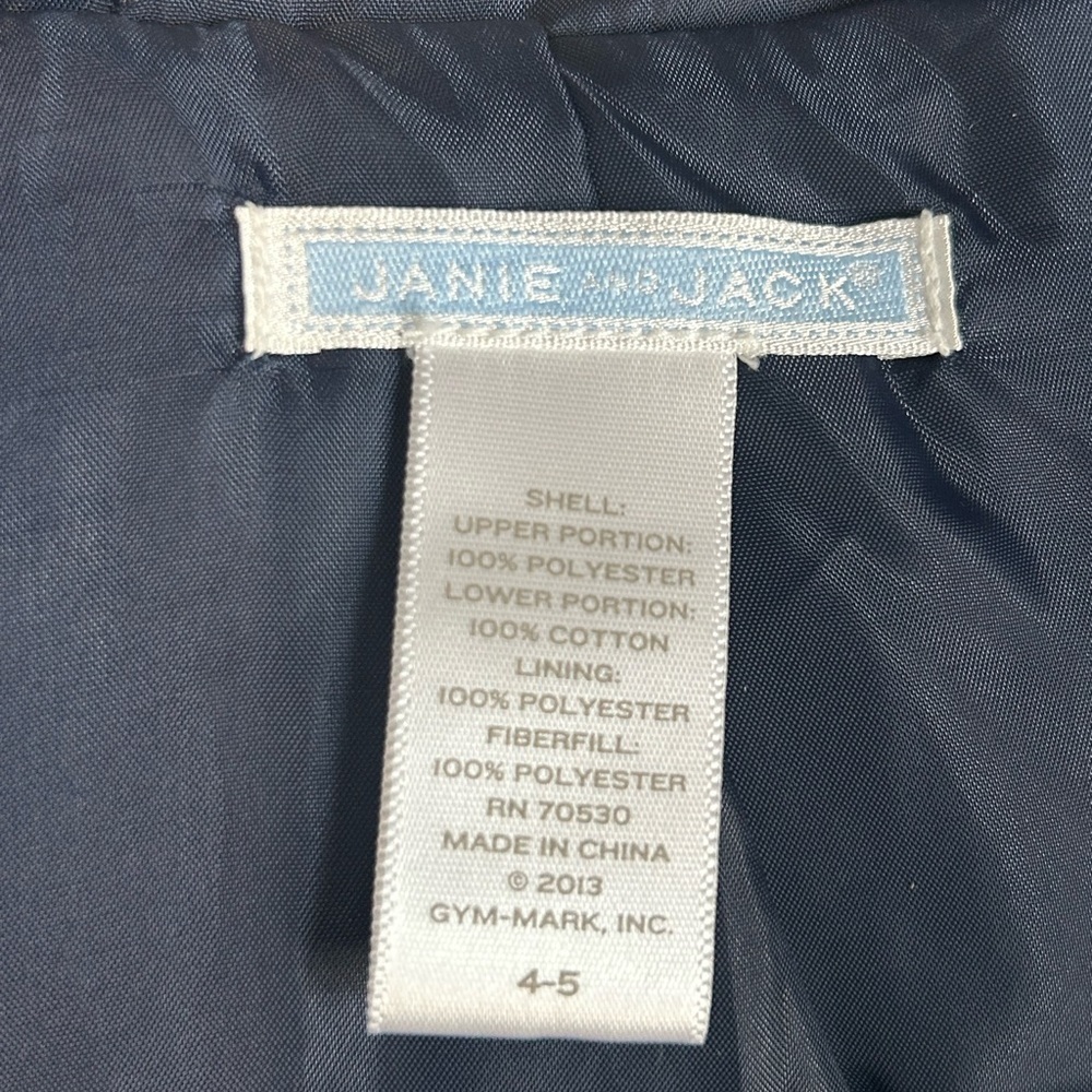 Janie and Jack Vest Boys 4-5 Hooded Puffer Lined Zip Pockets Fall Winter Outerwe - Picture 10 of 12